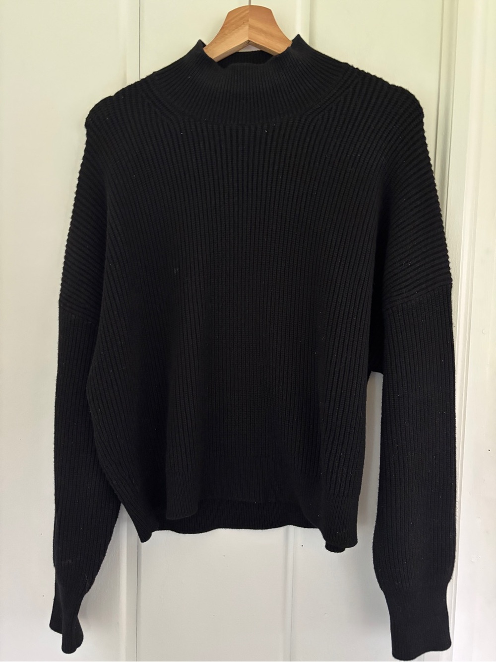 J. Crew Black Ribbed Turtleneck Sweater